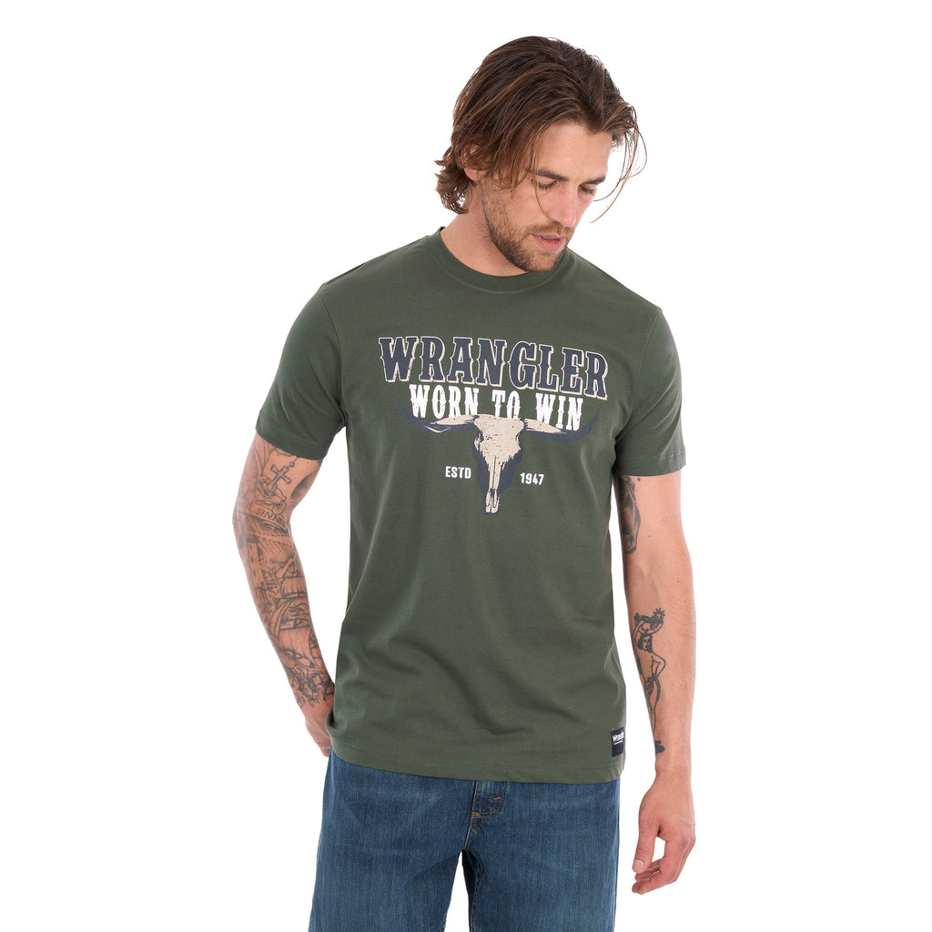 Wrangler Mens Scott S/S Tee (X6S1557693) Cypress