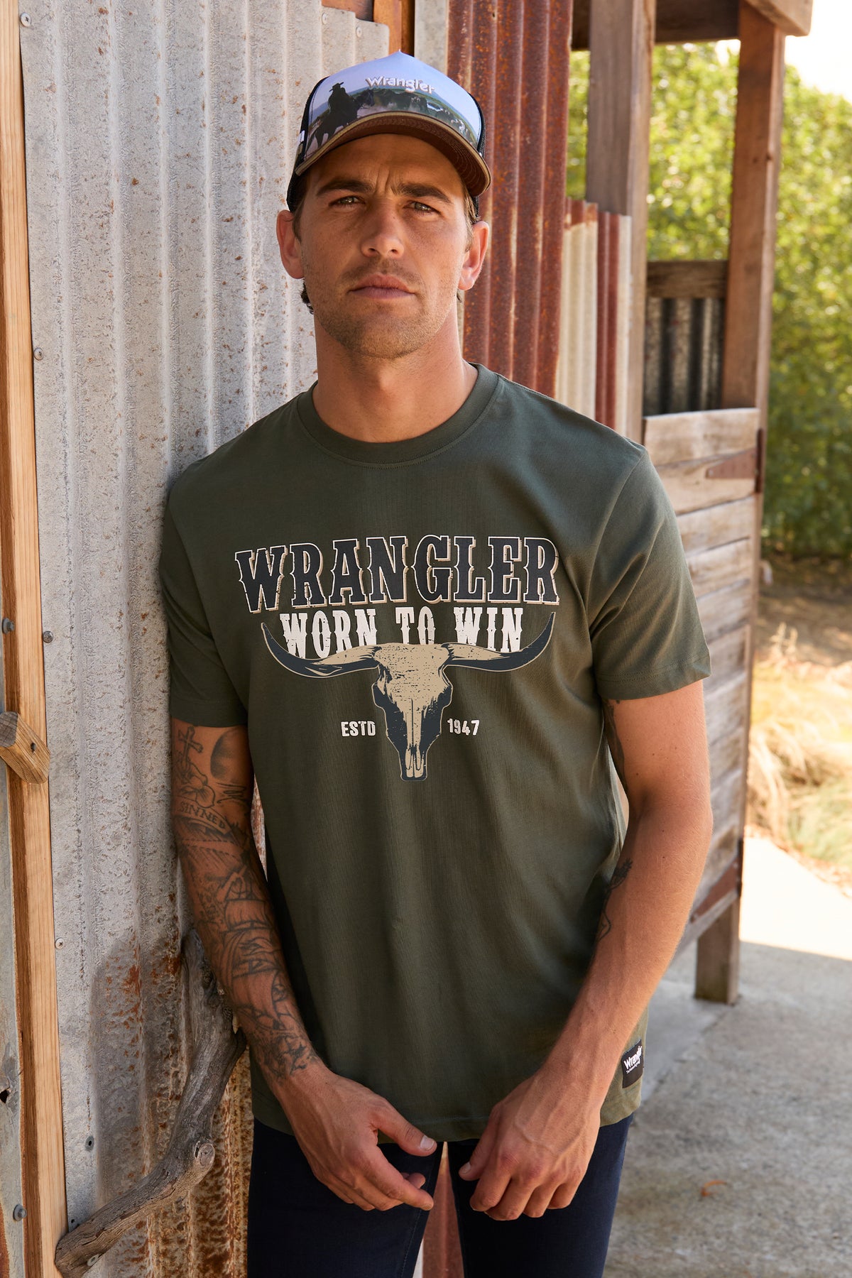 Wrangler Mens Scott S/S Tee (X6S1557693) Cypress
