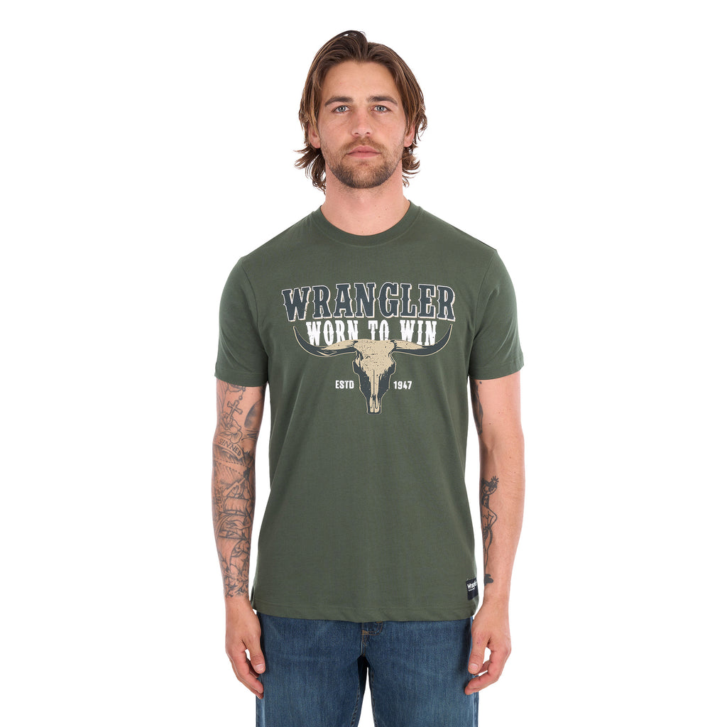 Wrangler Mens Scott S/S Tee (X6S1557693) Cypress