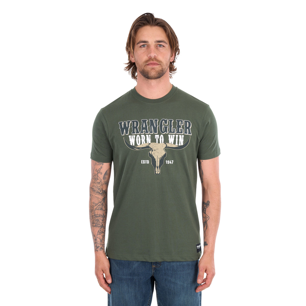 Wrangler Mens Scott S/S Tee (X6S1557693) Cypress