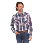 Wrangler Mens Shaun Logo L/S Shirt (X6S1111664) Navy/Red