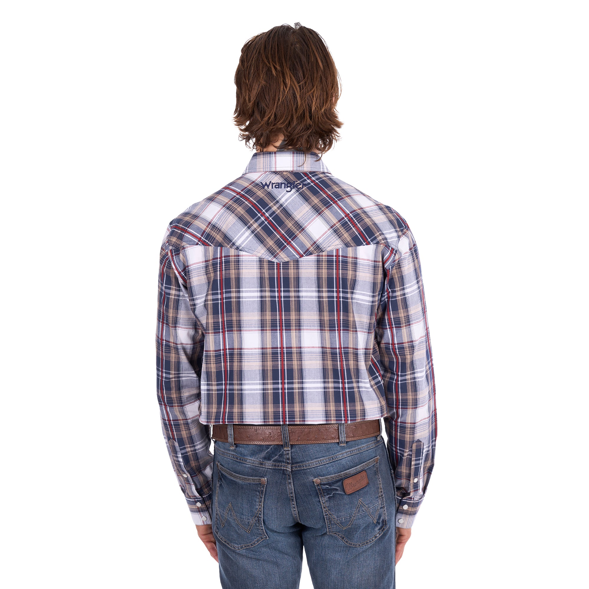 Wrangler Mens Shaun Logo L/S Shirt (X6S1111664) Navy/Red