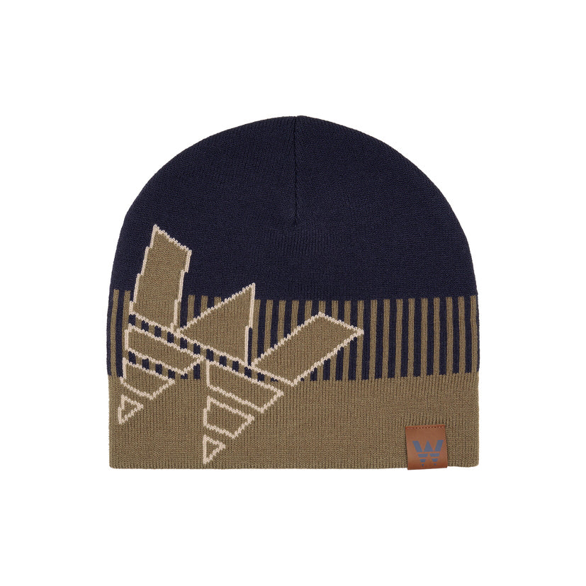 Wrangler Mens Stan Beanie (X6W1960BEA) Navy/Tan OSFM