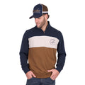 Wrangler Mens Steve 1/4 Zip Pullover (X6W1573511) Navy/Tan
