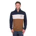 Wrangler Mens Steve 1/4 Zip Pullover (X6W1573511) Navy/Tan
