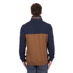 Wrangler Mens Steve 1/4 Zip Pullover (X6W1573511) Navy/Tan