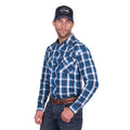 Wrangler Mens Tony L/S Shirt (X6W1112483) Navy/Royal
