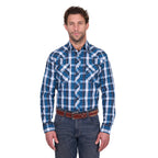 Wrangler Mens Tony L/S Shirt (X6W1112483) Navy/Royal