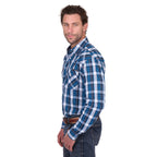 Wrangler Mens Tony L/S Shirt (X6W1112483) Navy/Royal