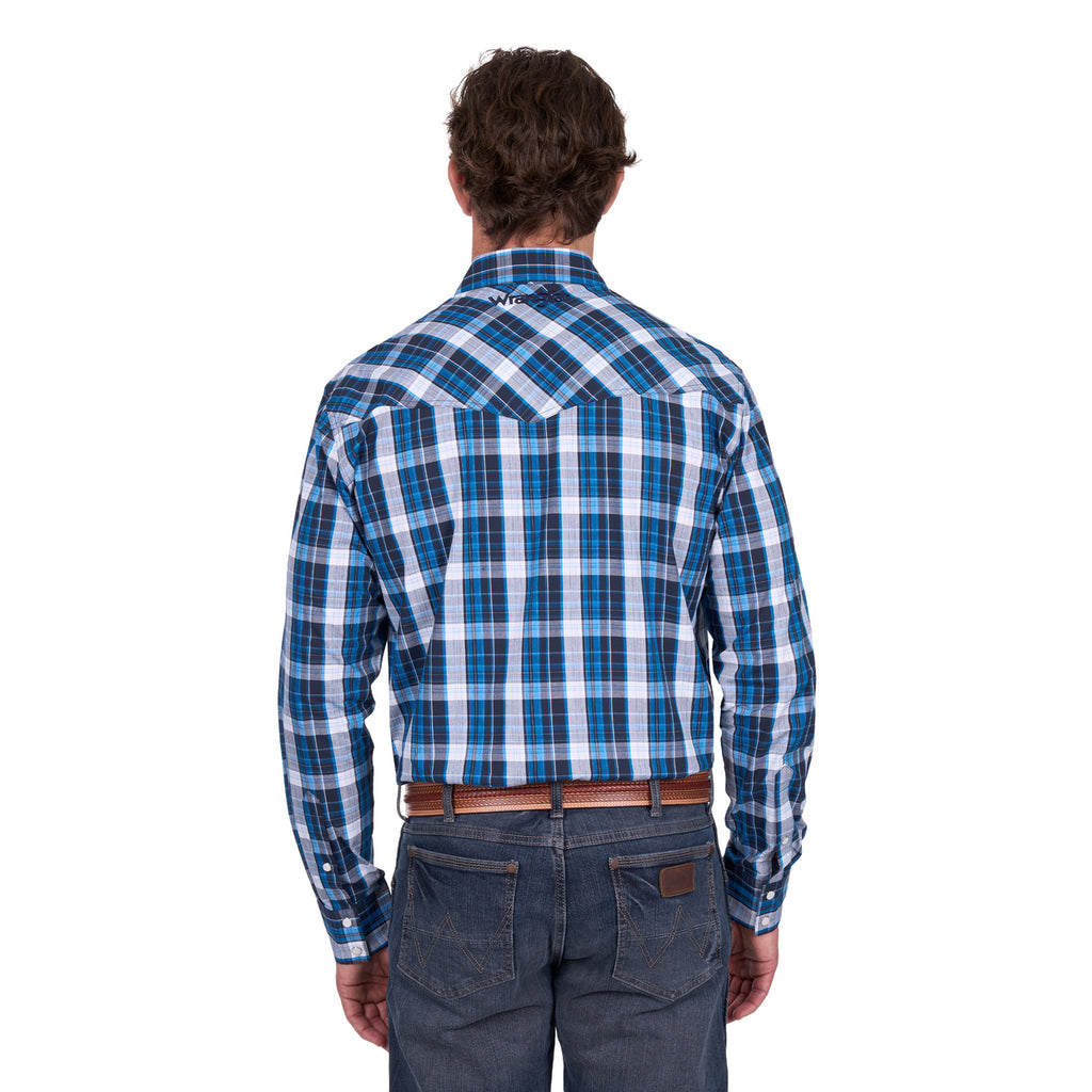Wrangler Mens Tony L/S Shirt (X6W1112483) Navy/Royal