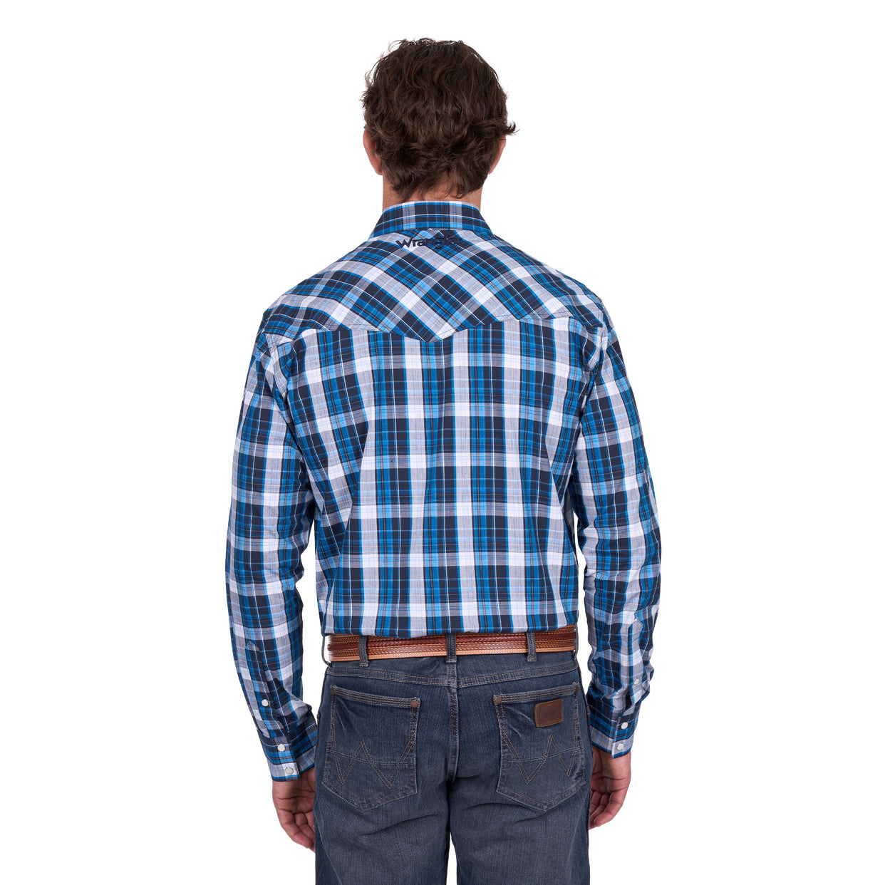 Wrangler Mens Tony L/S Shirt (X6W1112483) Navy/Royal