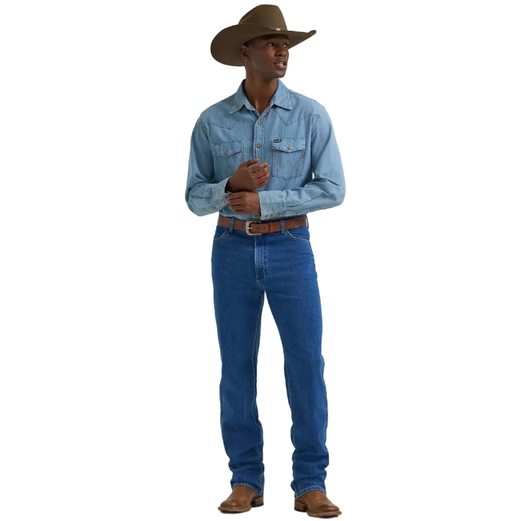 Wrangler Mens Tough Lite Slim Fit Jeans (112381869) Stonewash