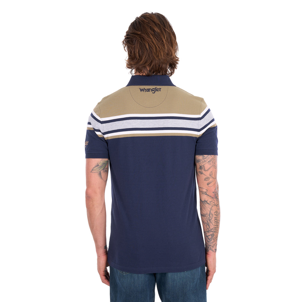 Wrangler Mens Tyrone S/S Polo (X6S1560678) Navy/Tan