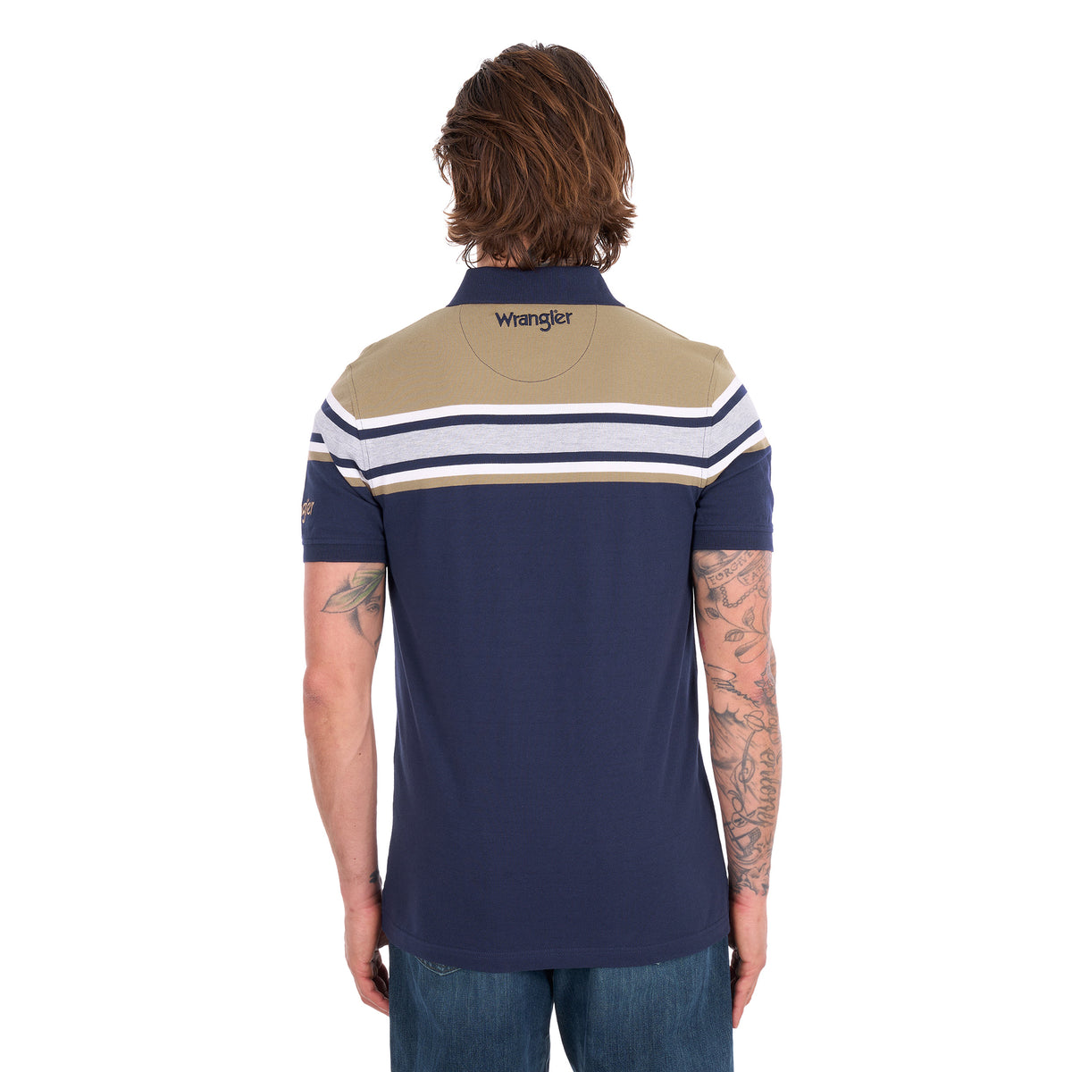Wrangler Mens Tyrone S/S Polo (X6S1560678) Navy/Tan
