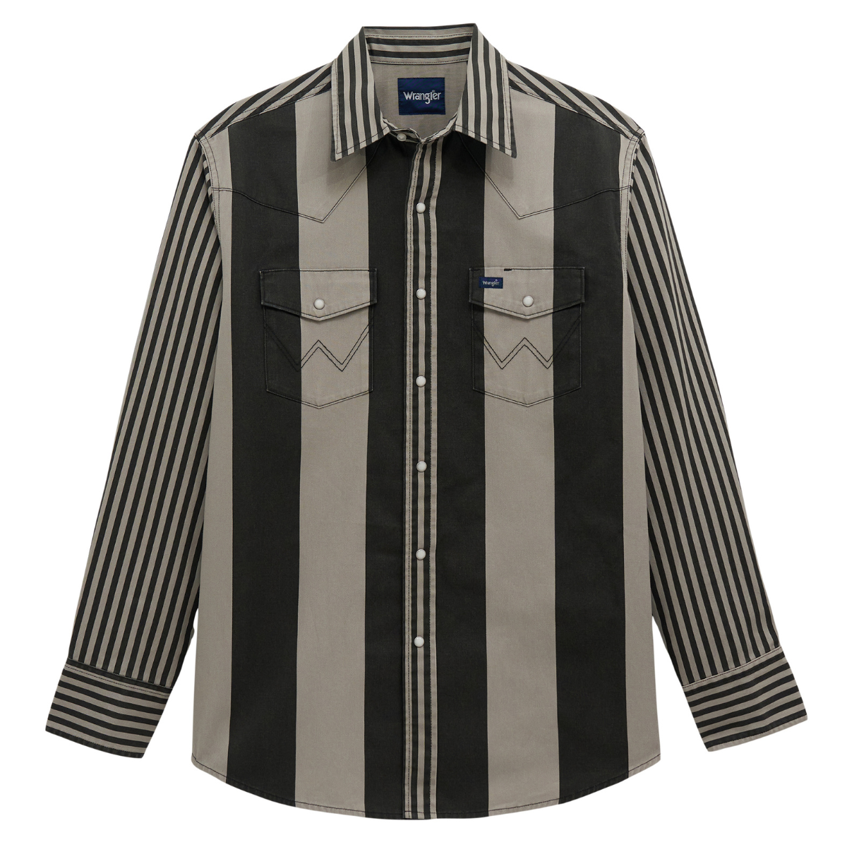 Wrangler Mens Vintage Stripe L/S Western Shirt (112381996) Smoky Stripes