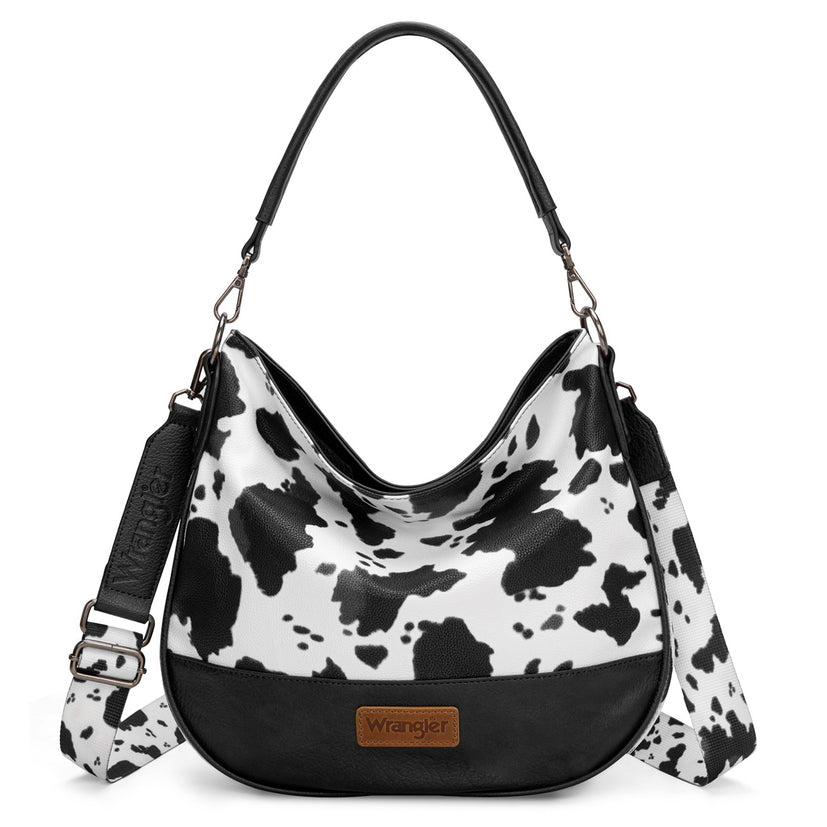 Wrangler Southwestern Animal Print Slouch Bag (X6S4932BAG) Black Front