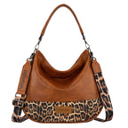Wrangler Southwestern Animal Print Slouch Bag (X6S4932BAG) Leopard Front