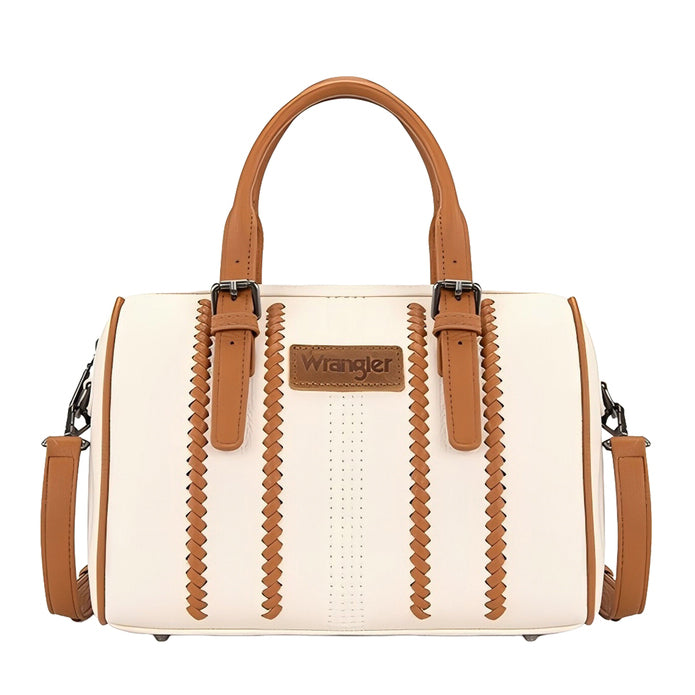 Wrangler Southwestern Boston Stitch Barrel Bag (X6S4929BAG) Natural/Tan Front