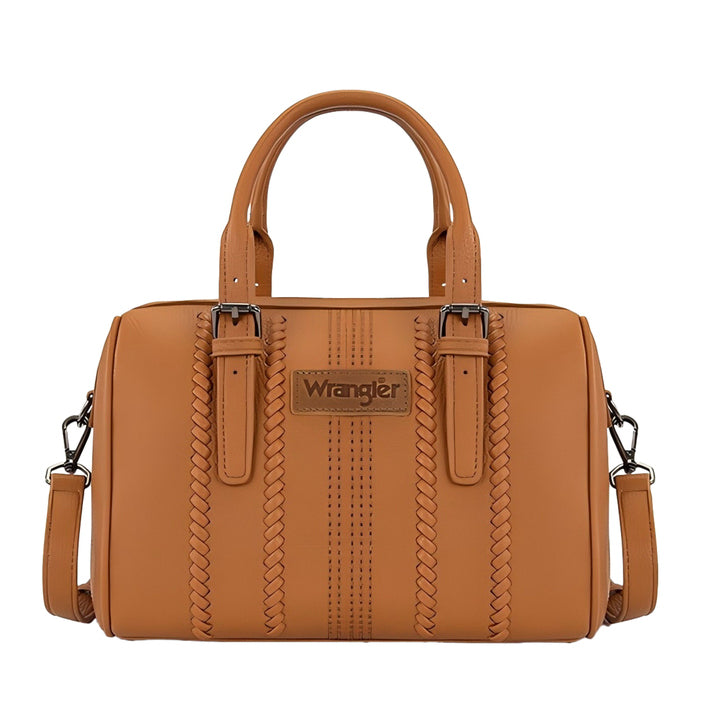 Wrangler Southwestern Boston Stitch Barrel Bag (X6S4929BAG) Tan Front