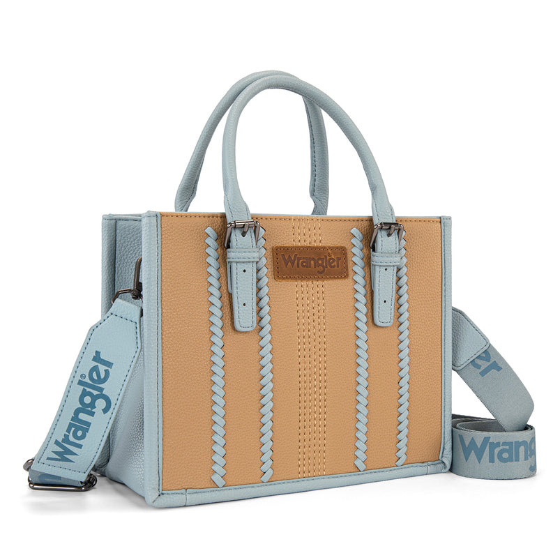Wrangler Southwestern Boston Stitch Crossbody Bag (X6S4930BAG) Camel/Blue Front