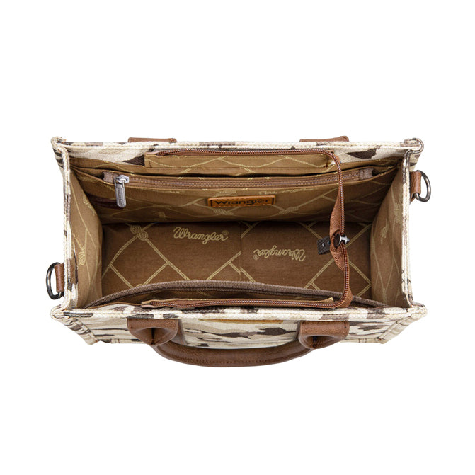 Wrangler Southwestern Camo Print Crossbody Bag (X6S4941BAG) Tan Inside