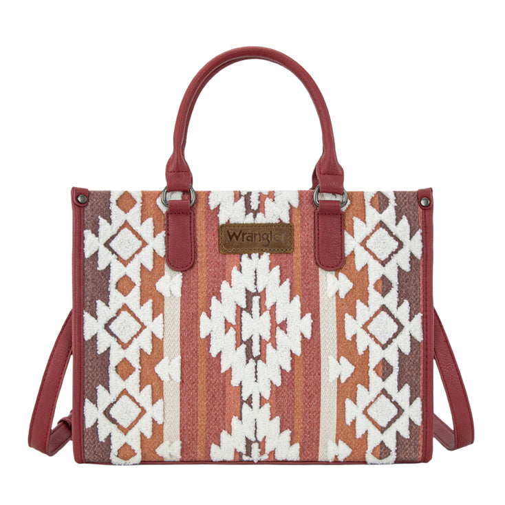 Wrangler Southwestern Cilia Crossbody Tote Bag (X6S4940BAG) Burgundy Front