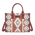 Wrangler Southwestern Cilia Crossbody Tote Bag (X6S4940BAG) Burgundy Front