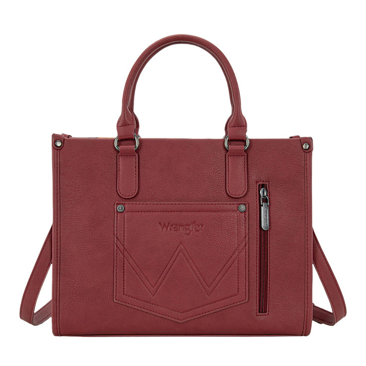 Wrangler Southwestern Cilia Crossbody Tote Bag (X6S4940BAG) Burgundy Back