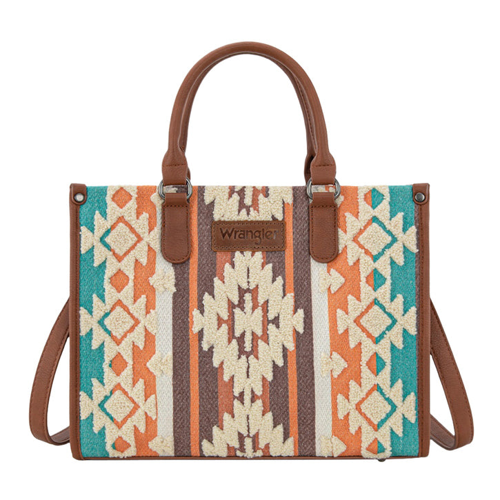 Wrangler Southwestern Cilia Crossbody Tote Bag (X6S4940BAG) Tan Front