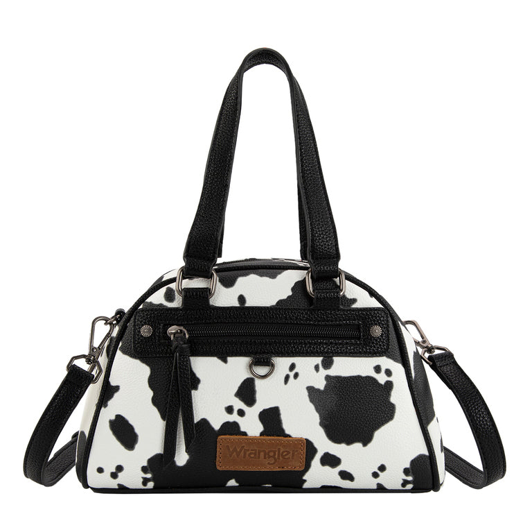 Wrangler Southwestern Cow Print Handbag (X6S4933BAG) Black Front