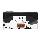 Wrangler Southwestern Cow Print Slim Wallet (X6S4934WLT) Black Front