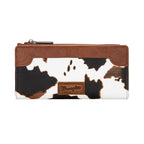 Wrangler  Southwestern Cow Print Slim Wallet (X6S4934WLT) Tan Front