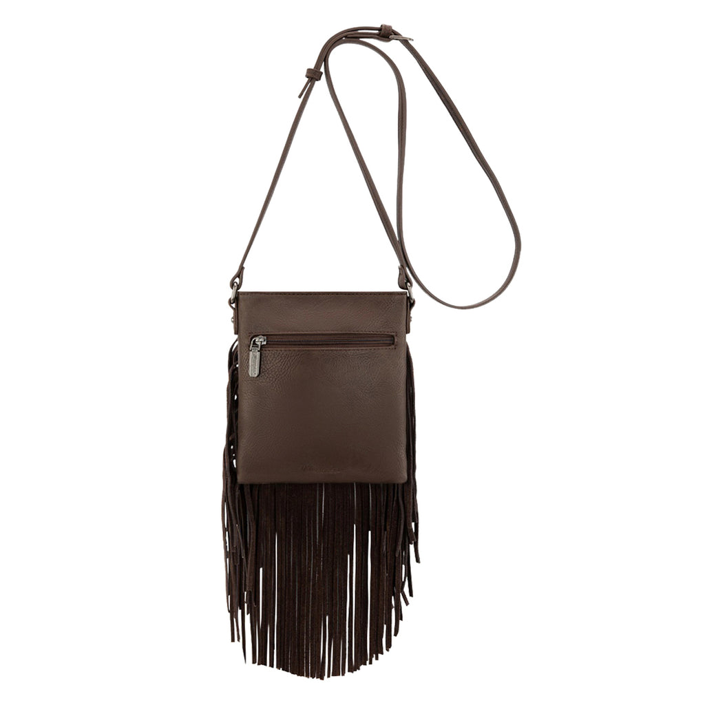 Wrangler Southwestern Denim Pocket Fringe Bag (X6S4931BAG) Chocolate Back