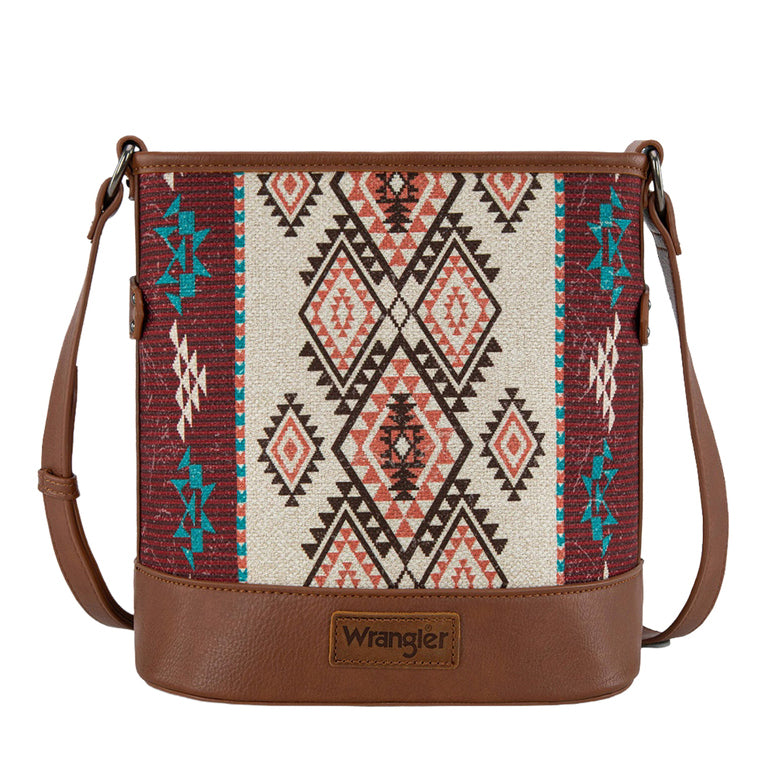 Wrangler Southwestern Lia Aztec Crossbody Bag (X6S4943BAG) Brown Front