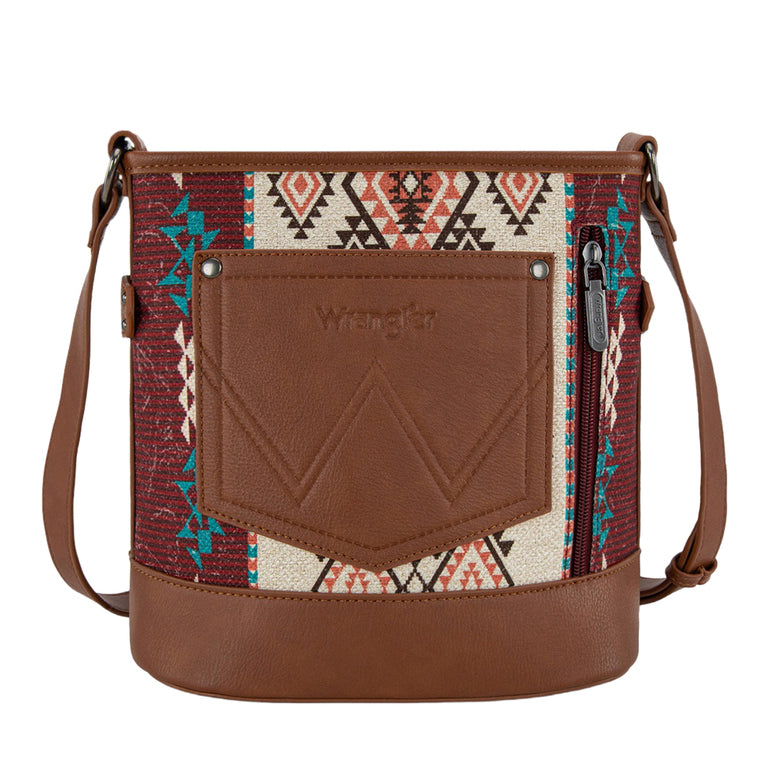 Wrangler Southwestern Lia Aztec Crossbody Bag (X6S4943BAG) Brown Back