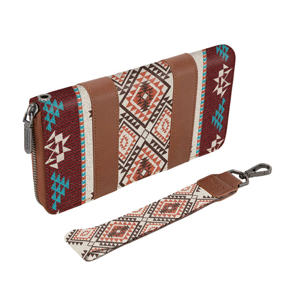 Wrangler Southwestern Lia Aztec Wallet (X6S4944WLT) Brown Strap
