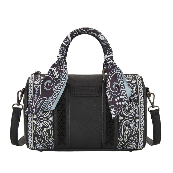 Wrangler Southwestern Paisley Barrel Bag (X6S4924BAG) Black Front