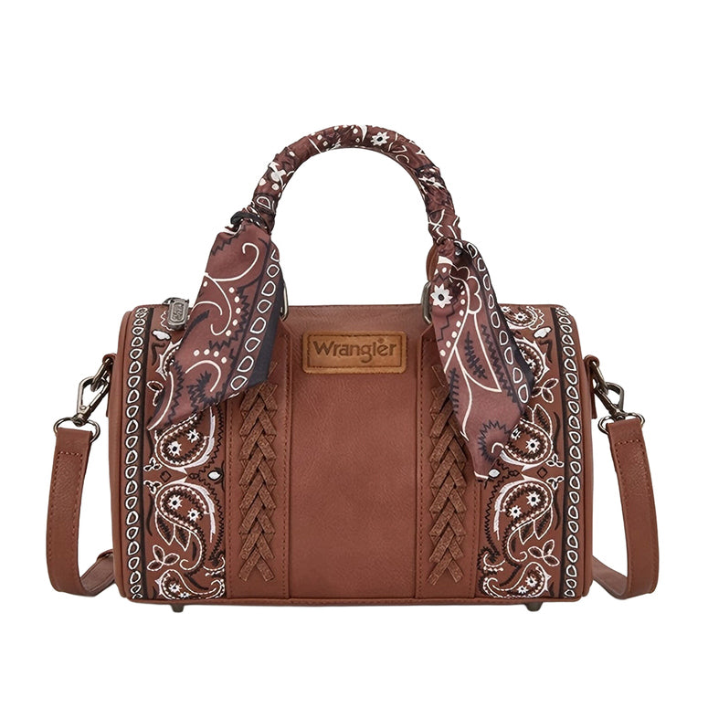 Wrangler Southwestern Paisley Barrel Bag (X6S4924BAG) Tan Front