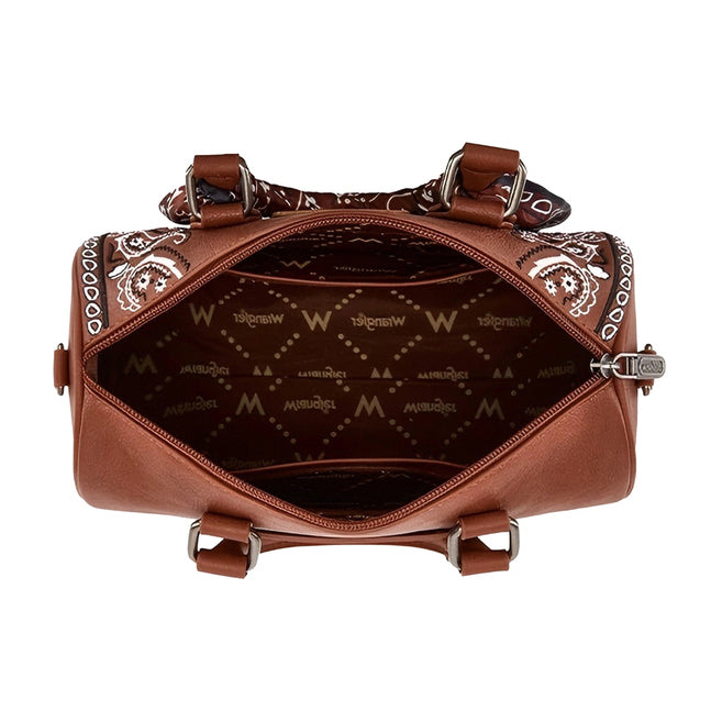 Wrangler Southwestern Paisley Barrel Bag (X6S4924BAG) Tan Inside