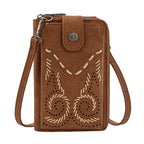 Wrangler Southwestern Swirl Phone Wallet Bag (X6S4939BAG) Tan Front