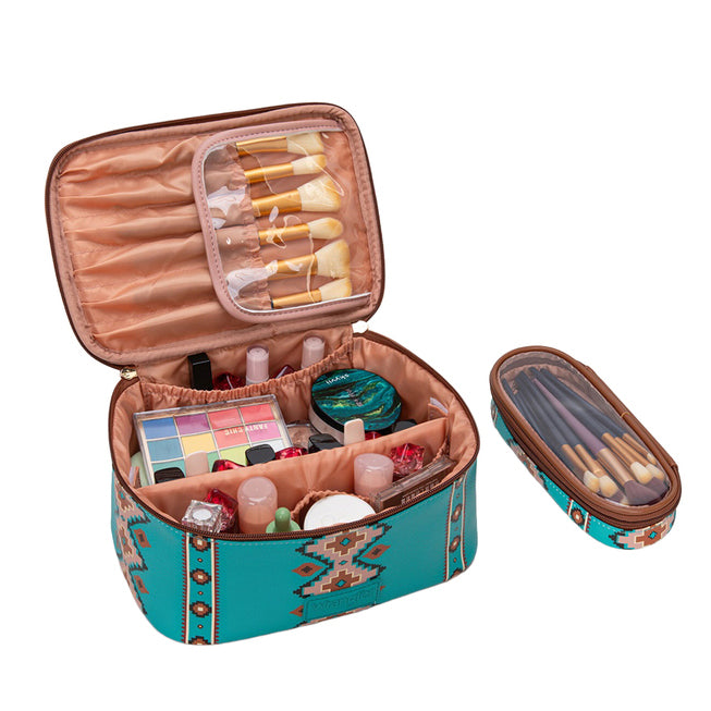 Wrangler Southwestern Travel Cosmetic Bag (X6S4945COS) Turquoise Inside 2