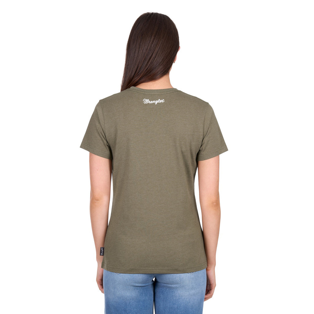 Wrangler Womens Adriana S/S Tee (X6W2598538) Khaki Marle