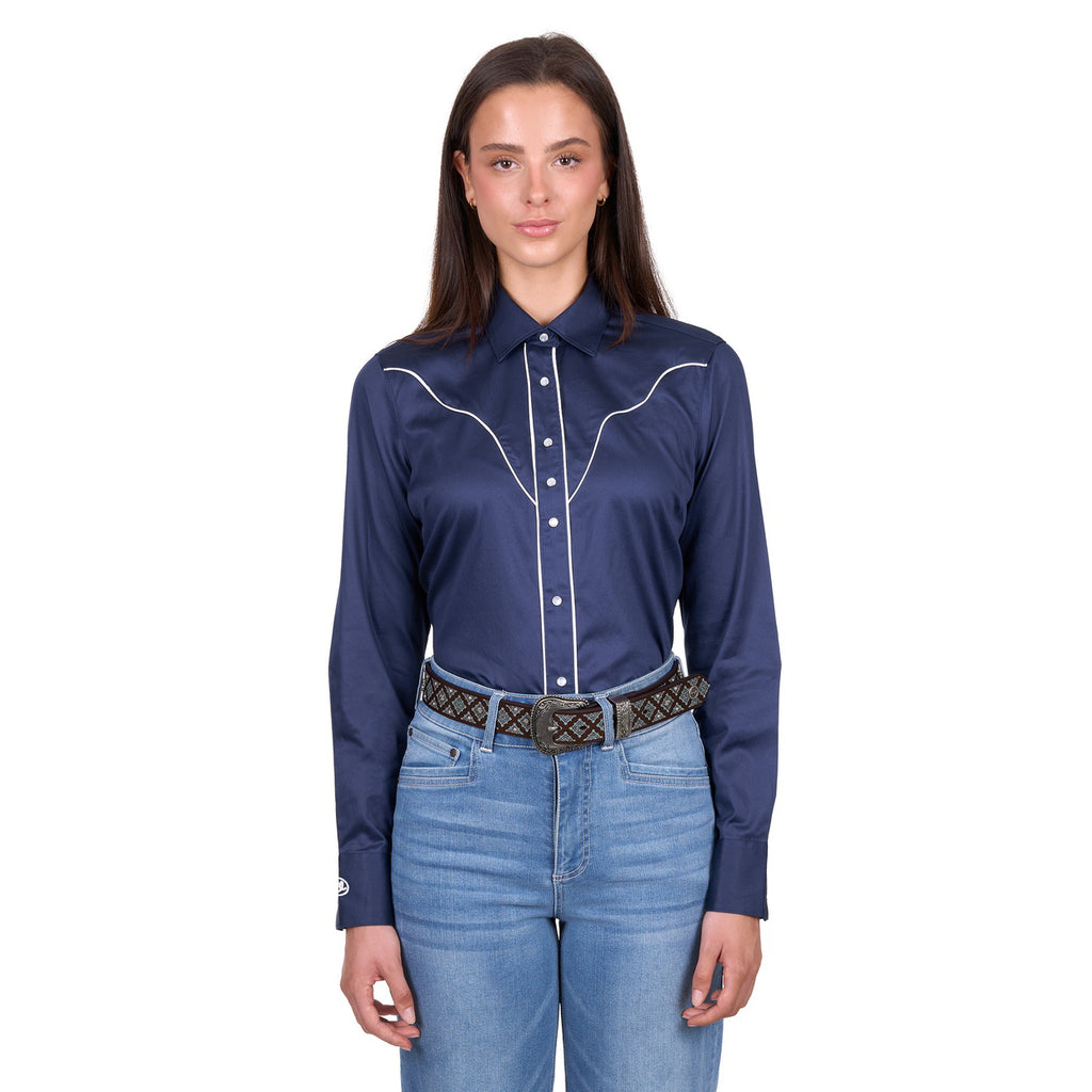 Wrangler Womens Bridget Western L/S Shirt (X6W2127462) Navy