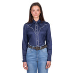 Wrangler Womens Bridget Western L/S Shirt (X6W2127462) Navy