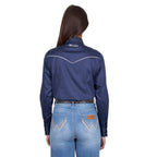 Wrangler Womens Bridget Western L/S Shirt (X6W2127462) Navy