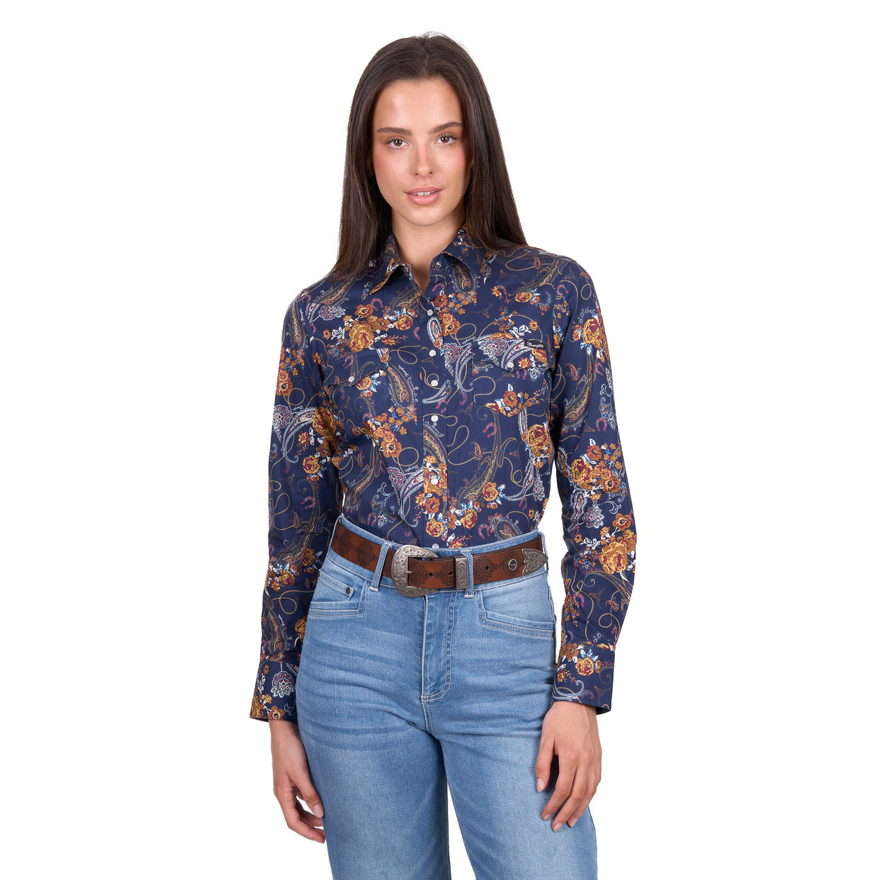 Wrangler Womens Bronx L/S Shirt (X6W2127561) Navy
