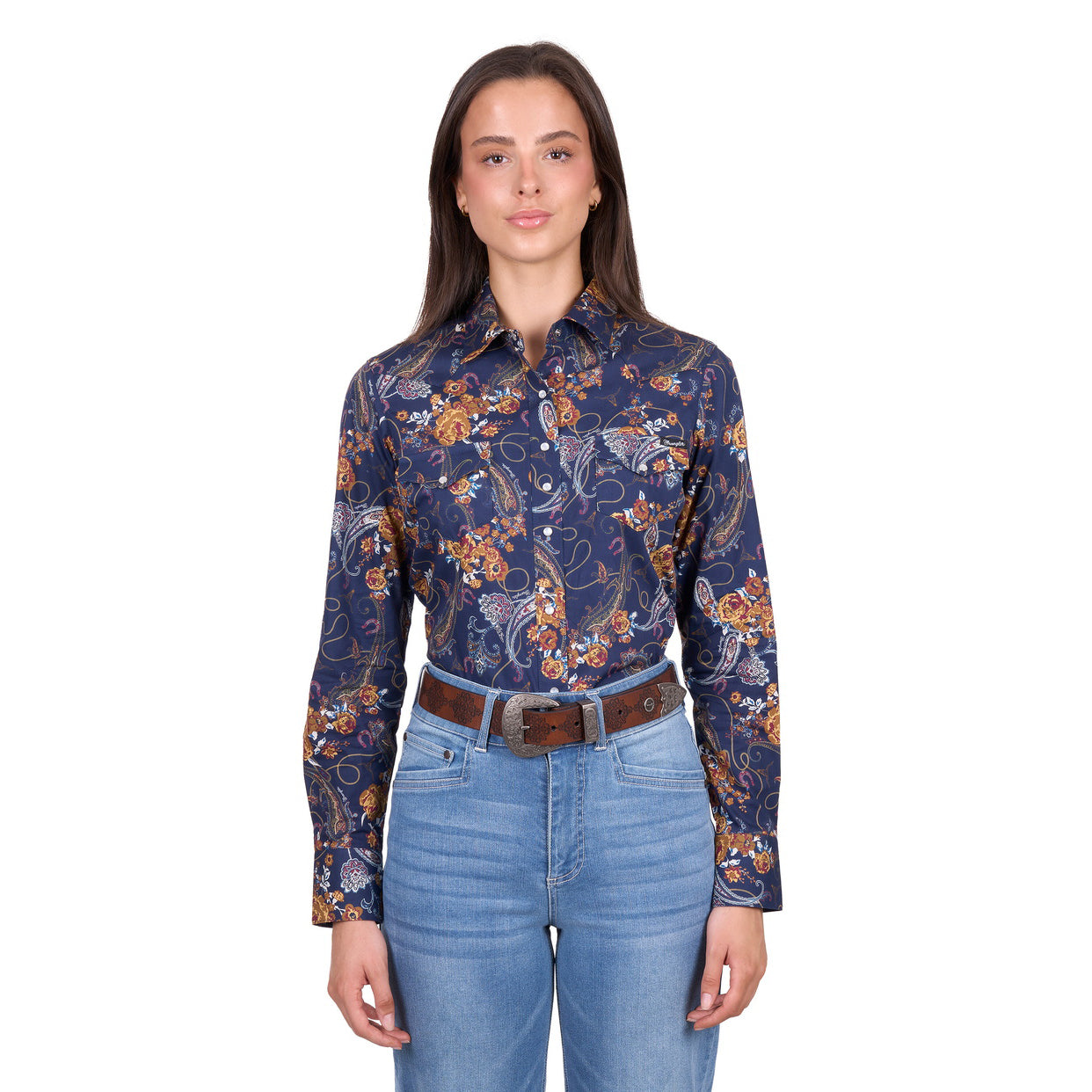 Wrangler Womens Bronx L/S Shirt (X6W2127561) Navy