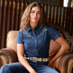 Wrangler Womens Charlie S/S Shirt (X6S2107611) Dark Denim