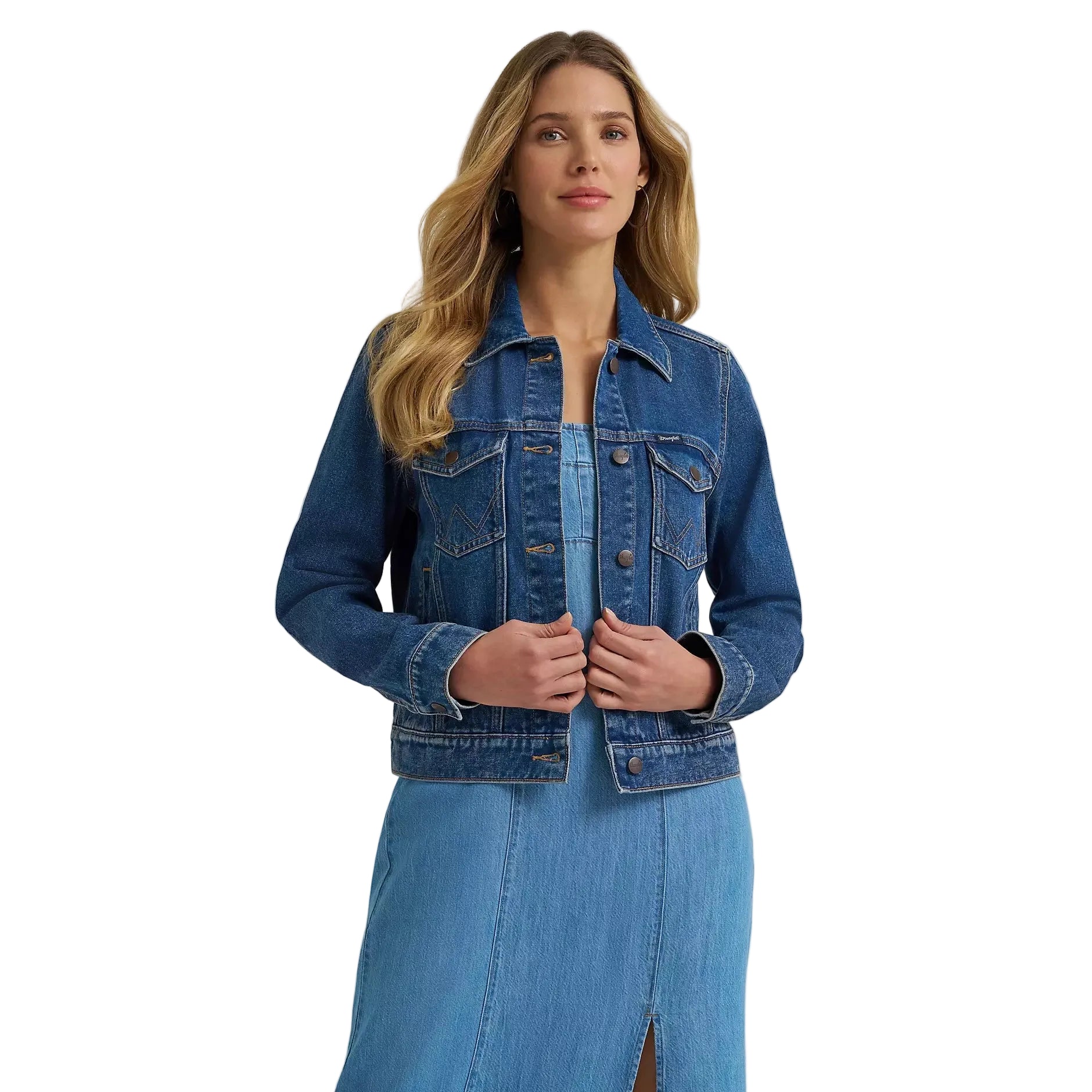 Wrangler Womens Classic Denim Jacket (112373778) Light Wash