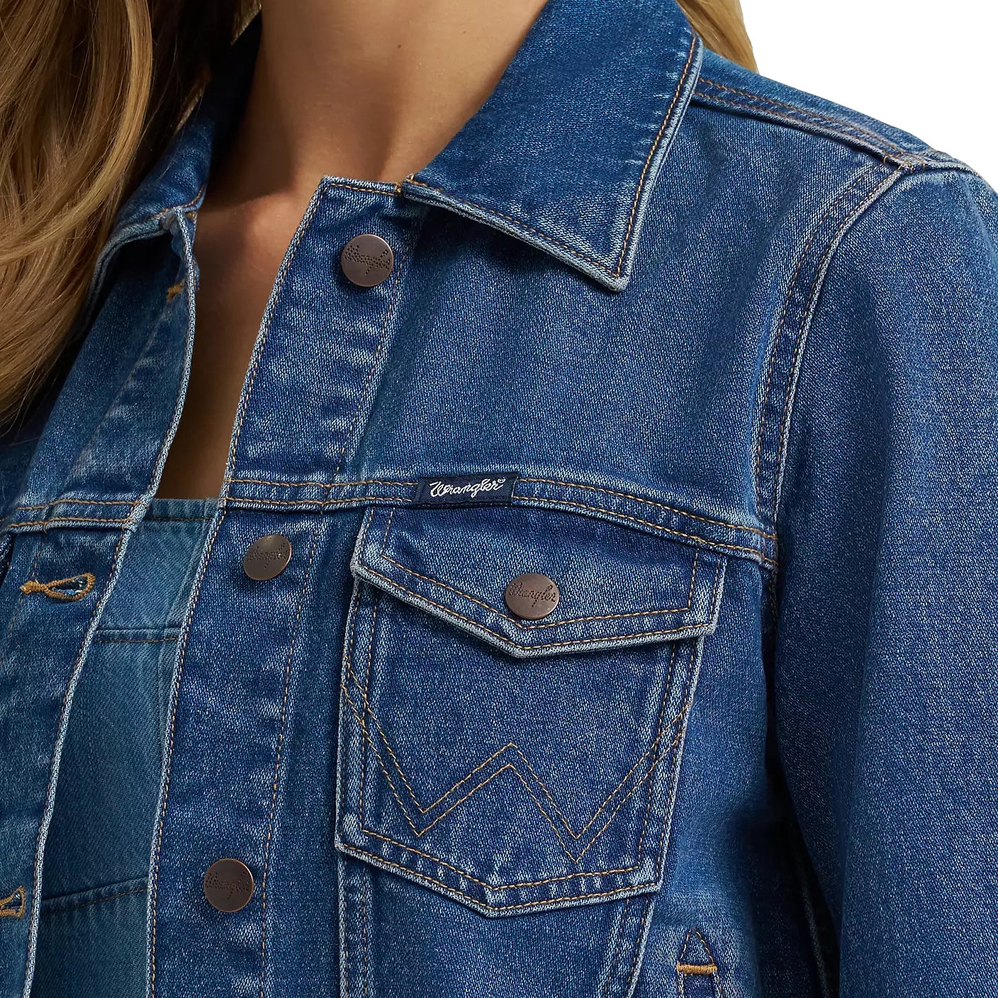Wrangler Womens Classic Denim Jacket (112373778) Light Wash